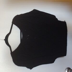 Black knit crop sweater